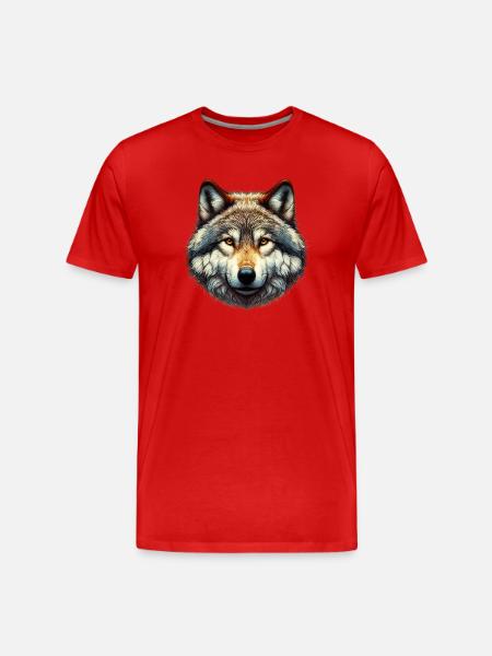 Wolf - Men's Premium Organic T-Shirt - red