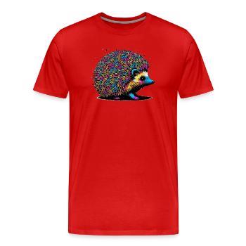 Hedgehog - Men's Premium Organic T-Shirt - red - Front - Damien (186cm)