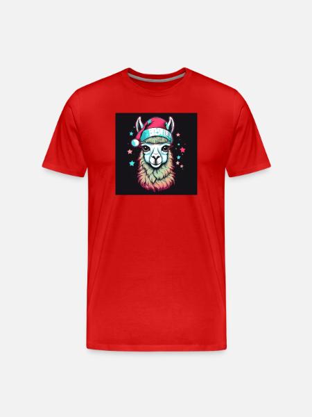 X-Mas Alpaca - Men's Premium Organic T-Shirt - red