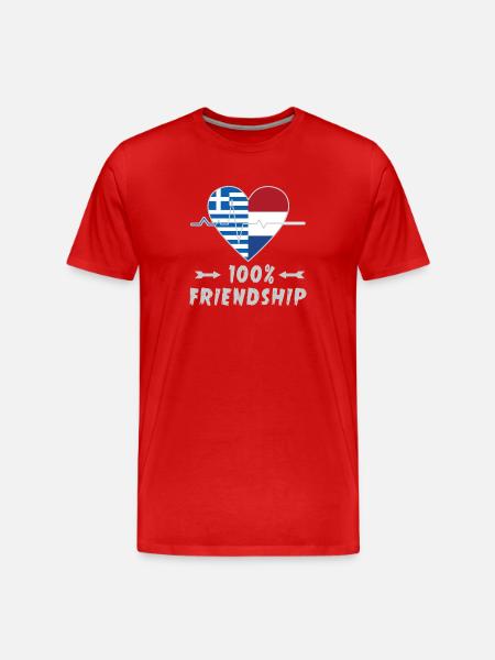 Greece and Netherlands 100% friendship - Men's Premium Organic T-Shirt - red
