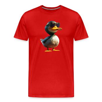 Canard, Canard colvert, Caneton, Caneton, , Canard - T-shirt bio Premium Homme - rouge - Devant - Damien (186cm)
