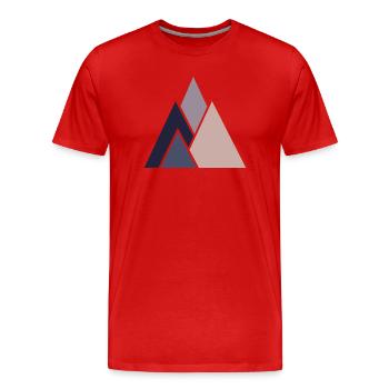 Warm minimalist mountain panorama - Men's Premium Organic T-Shirt - red - Front - Damien (186cm)