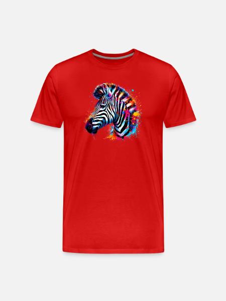 Zebra - Männer Premium Bio T-Shirt - Rot