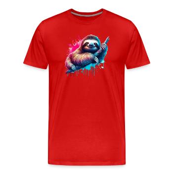Paresse - T-shirt bio Premium Homme - rouge - Devant - Damien (186cm)