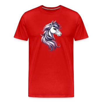 Pony Reitpony Fohlen Reiterin Ponys Reiten Ponyhof - Männer Premium Bio T-Shirt - Rot - Vorne - Damien (186cm)