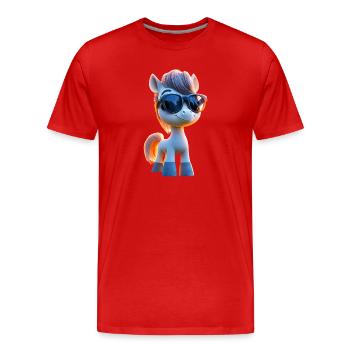 Pony Reitpony Fohlen Reiterin Ponys Reiten Ponyhof - Männer Premium Bio T-Shirt - Rot - Vorne - Damien (186cm)