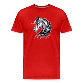 Pony Riding Pony Foal Rider Ponies Riding Pony Farm - Men's Premium Organic T-Shirt - red - Front - Damien (186cm)