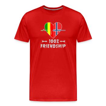 Mali and Norway 100% friendship - Men's Premium Organic T-Shirt - red - Front - Damien (186cm)