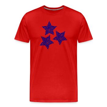 ETOILE. ETOILES. FÊTE. ANNIVERSAIRE. NOËL - T-shirt bio Premium Homme - rouge - Devant - Damien (186cm)