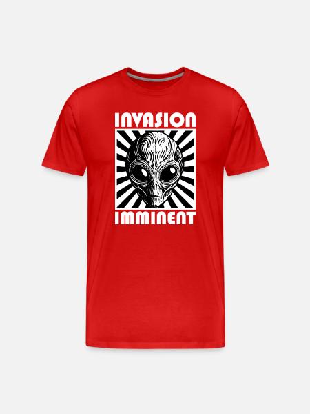 Alien Invasion Punk Artwork - T-shirt bio Premium Homme - rouge