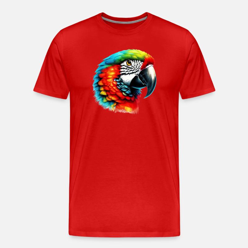 Papagei - Männer Premium Bio T-Shirt - Rot