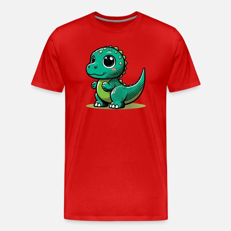 Dinosaurier - Männer Premium Bio T-Shirt - Rot
