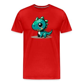 Dinosaure - T-shirt bio Premium Homme - rouge - Devant - Damien (186cm)