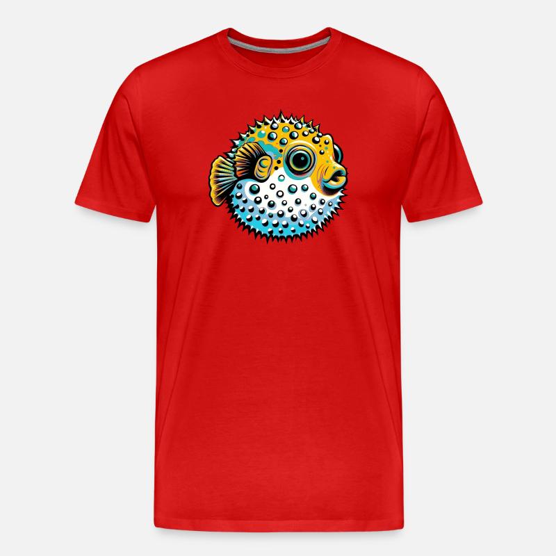 Kugelfisch - Männer Premium Bio T-Shirt - Rot