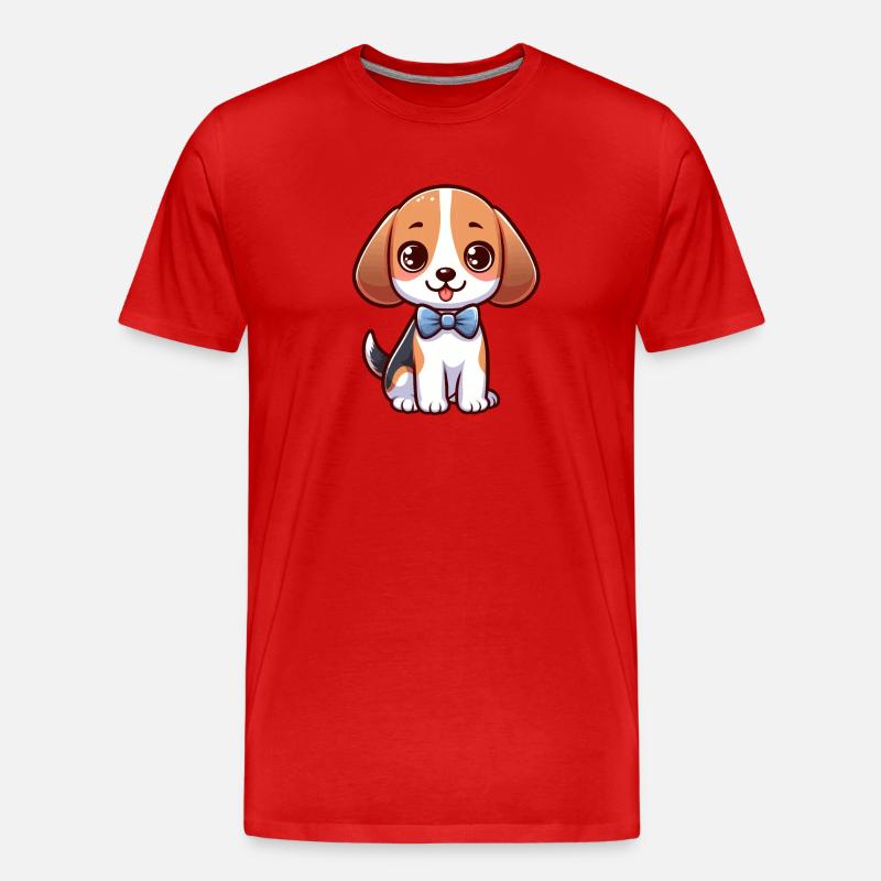 Süßer kleiner Beagle - Männer Premium Bio T-Shirt - Rot