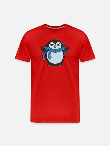 Cute Penguin - Men's Premium Organic T-Shirt - red