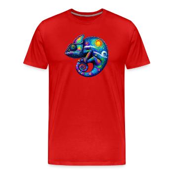 Chamäleon - Männer Premium Bio T-Shirt - Rot - Vorne - Damien (186cm)