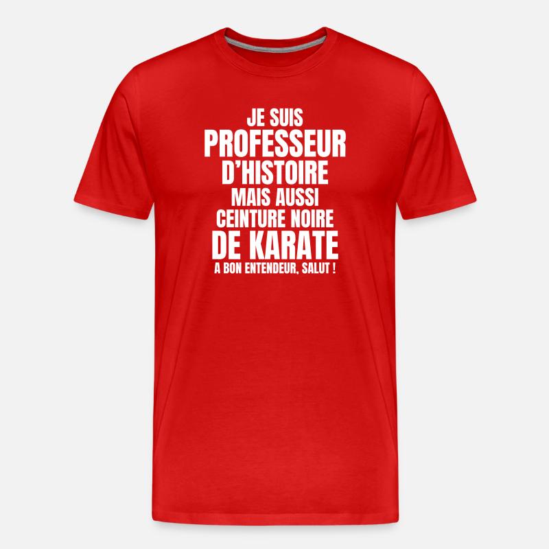 professeur, enseignant, professeur d'histoire - T-shirt bio Premium Homme - rouge