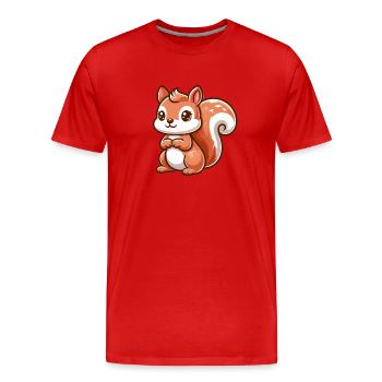 Écureuil caramel cartoon - T-shirt bio Premium Homme - rouge - Devant - Damien (186cm)