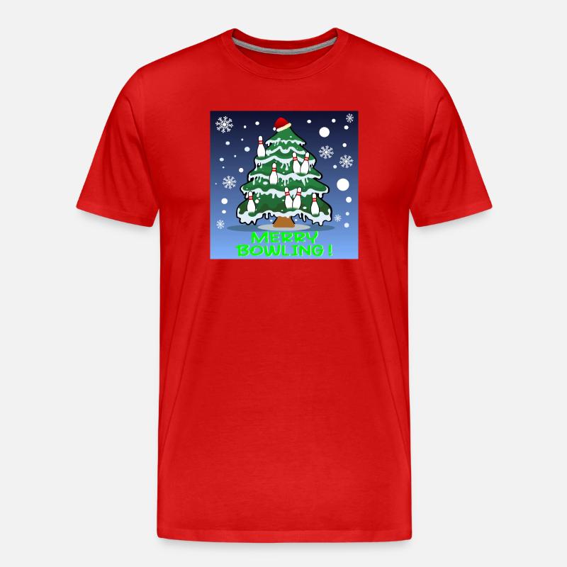 WEIHNACHTSBAUM-BOWLING - Männer Premium Bio T-Shirt - Rot