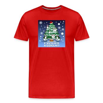 WEIHNACHTEN KEGEL VEREIN - Männer Premium Bio T-Shirt - Rot - Vorne - Damien (186cm)