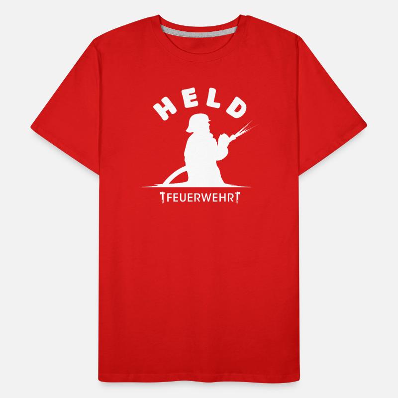 Logo du héros du pompier Symbole du pompier Héros T-shirt bio Premium Homme