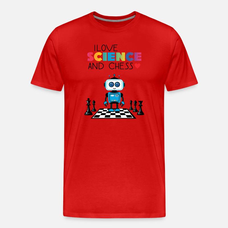 Wissenschaft und Schachspiel - Männer Premium Bio T-Shirt - Rot