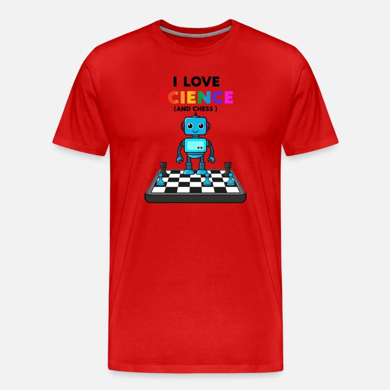Wissenschaft und Schachspiel - Männer Premium Bio T-Shirt - Rot