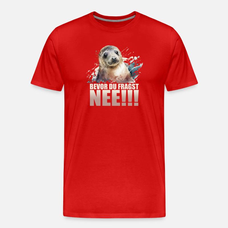 Bevor du fragst - Nee!!! - Männer Premium Bio T-Shirt - Rot