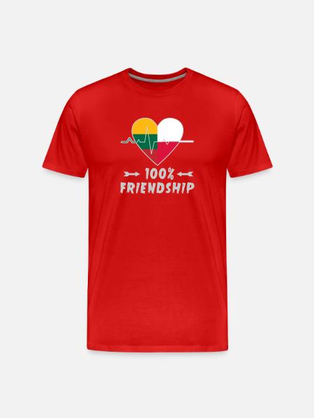 Lithuania and Poland 100% friendship - Men's Premium Organic T-Shirt - red
