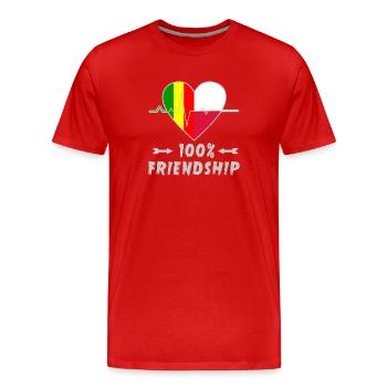 Mali und Polen 100% Freundschaft - Männer Premium Bio T-Shirt - Rot - Vorne - Damien (186cm)