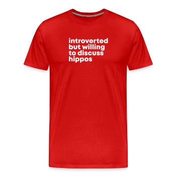 Hippo - Men's Premium Organic T-Shirt - red - Front - Damien (186cm)