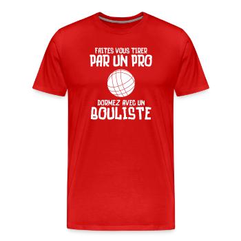 Pétanque, Pétanque-Fan, Bowlingbahn - Männer Premium Bio T-Shirt - Rot - Vorne - Damien (186cm)