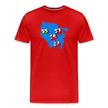 Region Lothringen - Männer Premium Bio T-Shirt - Rot - Vorne - Damien (186cm)