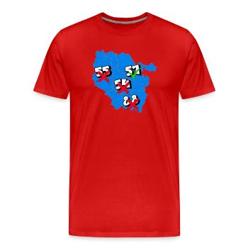 Region Lothringen - Männer Premium Bio T-Shirt - Rot - Vorne - Damien (186cm)