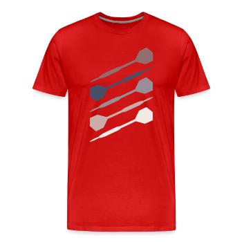 Dart Darts Dartpfeil Dartspielerin - Männer Premium Bio T-Shirt - Rot - Vorne - Damien (186cm)