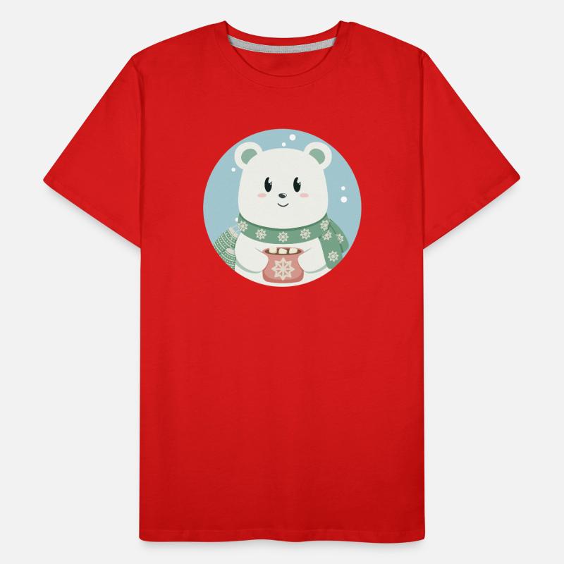 Süßer Eisbär in Weihnachtsstimmung Männer Premium Bio T-Shirt
