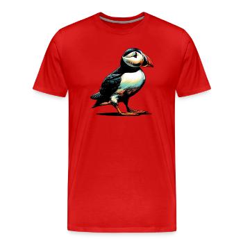 Macareux - T-shirt bio Premium Homme - rouge - Devant - Damien (186cm)