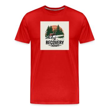 Ma forêt de thérapie de rétablissement - T-shirt bio Premium Homme - rouge - Devant - Damien (186cm)