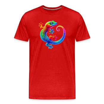 Gecko - T-shirt bio Premium Homme - rouge - Devant - Damien (186cm)
