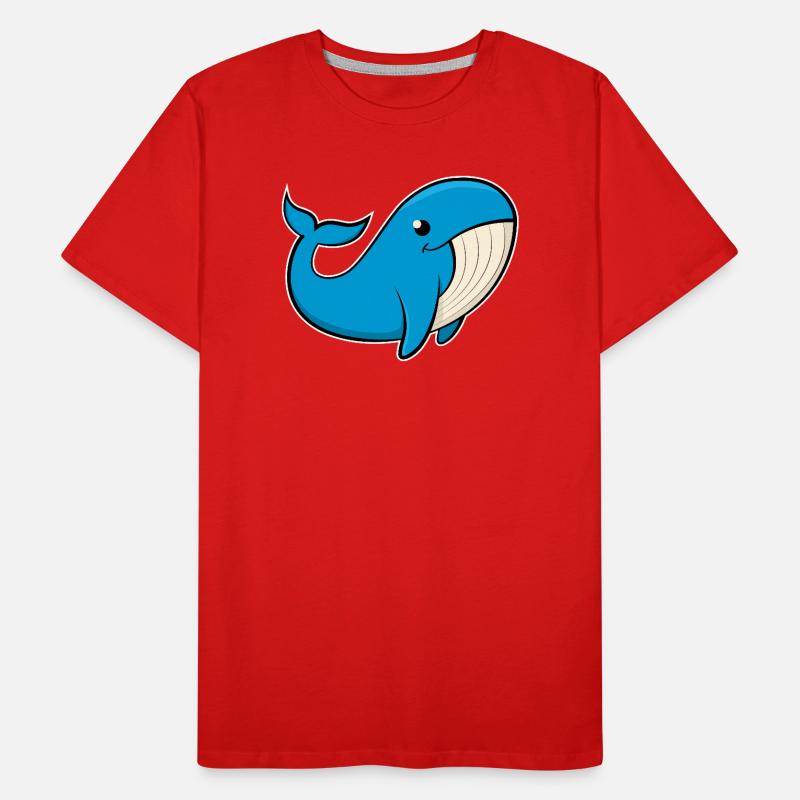 Image joyeuse d’une baleine bleue T-shirt bio Premium Homme