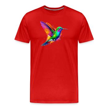 Hummingbird - Men's Premium Organic T-Shirt - red - Front - Damien (186cm)