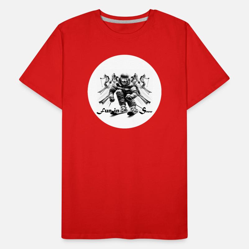 S’amuser dans la neige : une scène de skieur dynamique T-shirt bio Premium Homme