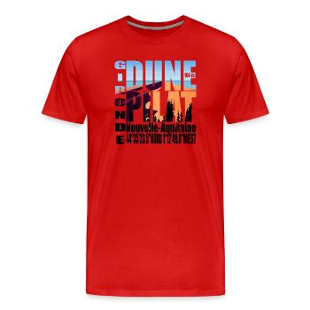 THE DUNE OF PILAT GIRONDE NEW AQUITAINE - Men's Premium Organic T-Shirt - red - Front - Damien (186cm)