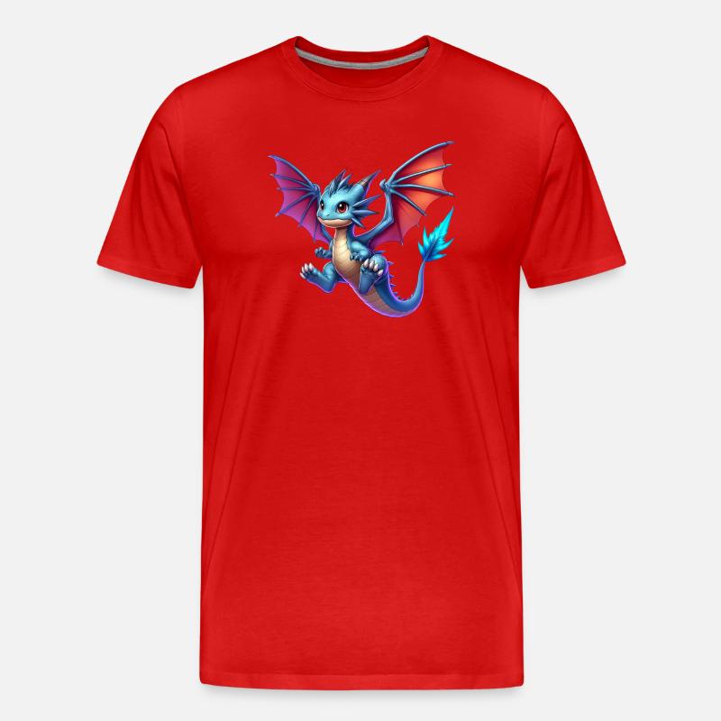 Drache - Männer Premium Bio T-Shirt - Rot