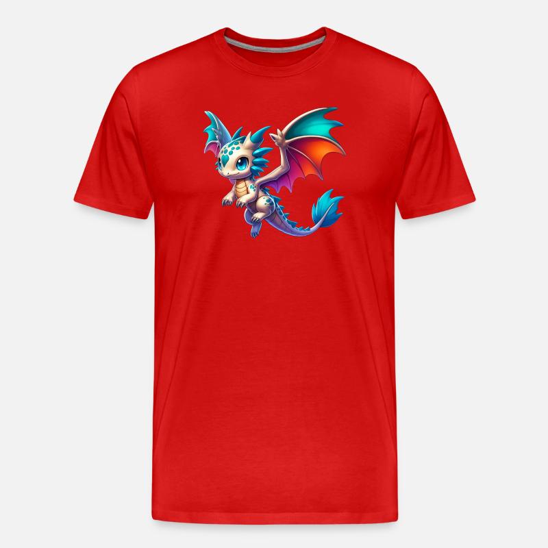 Drache - Männer Premium Bio T-Shirt - Rot
