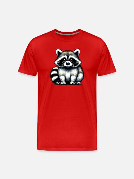 Raccoon - Men's Premium Organic T-Shirt - red