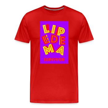 Survivant du lipœdème - T-shirt bio Premium Homme - rouge - Devant - Damien (186cm)