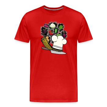 Escargot Cuisine Slime Carrière Chef Chefs Job - T-shirt bio Premium Homme - rouge - Devant - Damien (186cm)