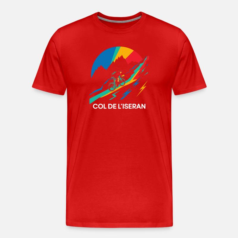 Col de l'Iseran Cycling Frankreich - Männer Premium Bio T-Shirt - Rot